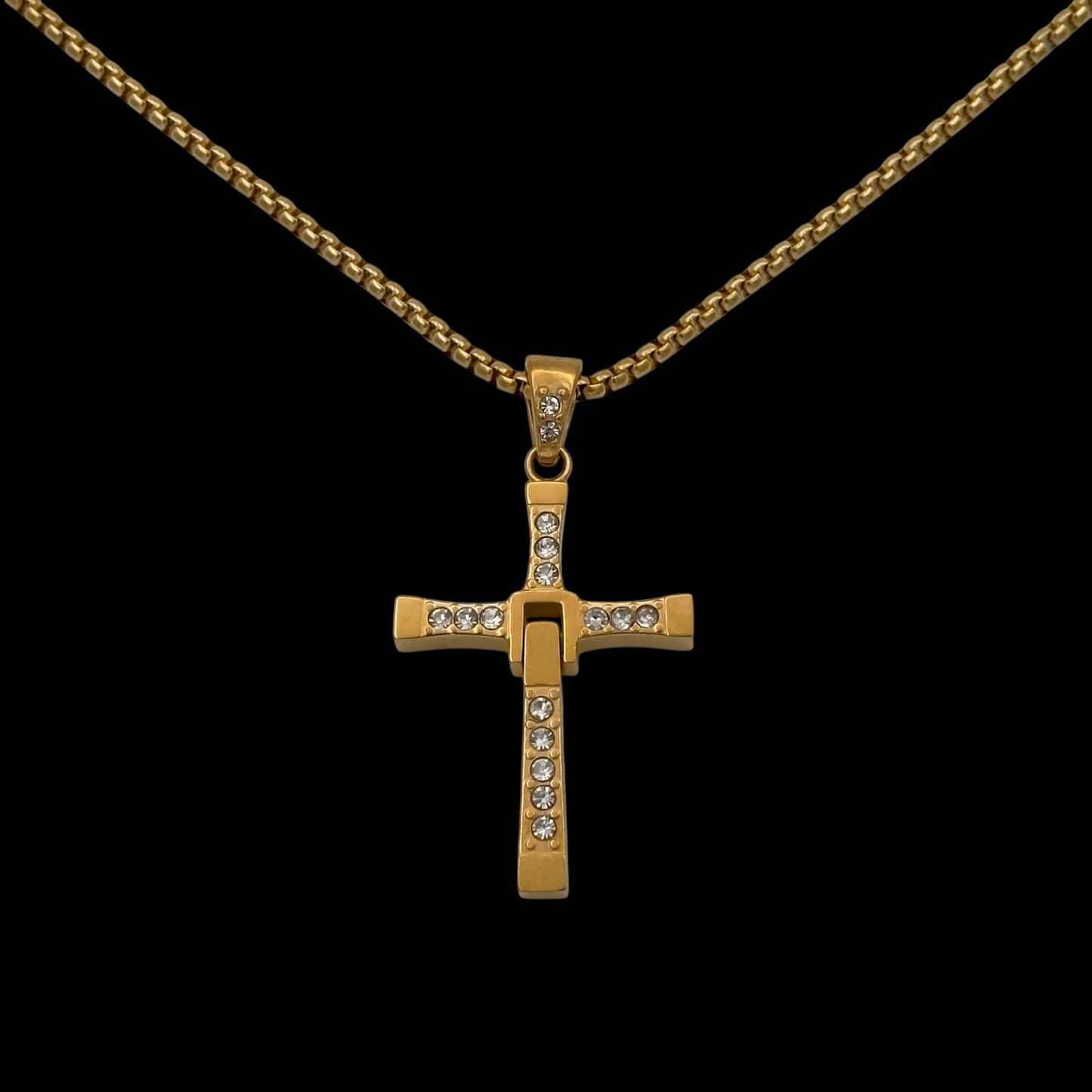 Colier Fast&Furious Slim INOX Placat cu Aur 18K