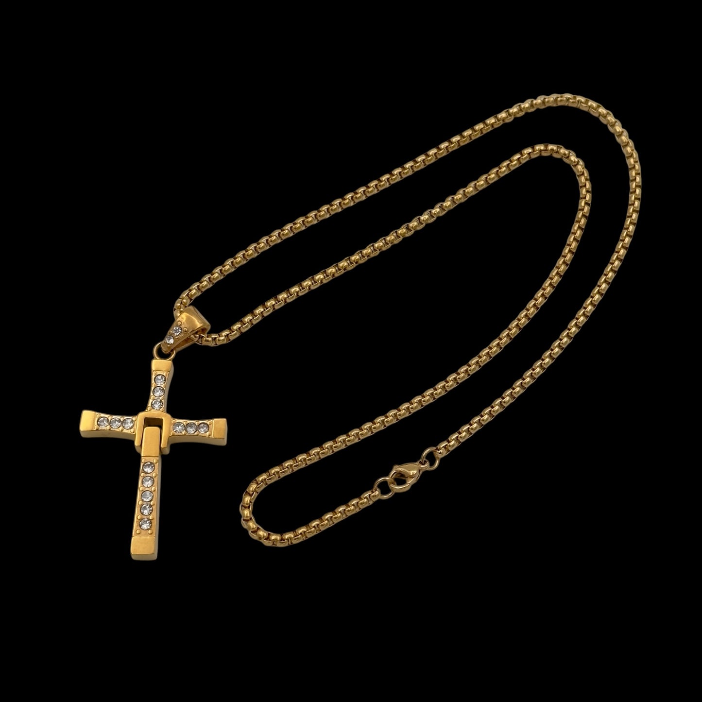 Colier Fast&Furious Slim INOX Placat cu Aur 18K