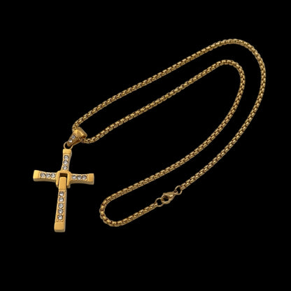 Colier Fast&Furious Slim INOX Placat cu Aur 18K