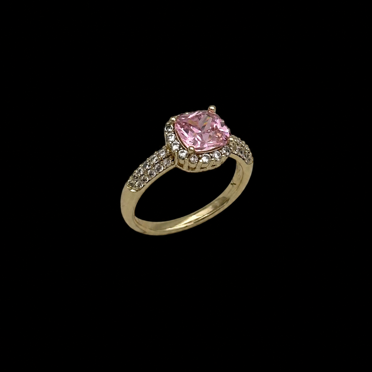 Inel Diamond Pink Placat cu Aur 18K