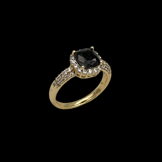 Inel Diamond Black Placat cu Aur 18K