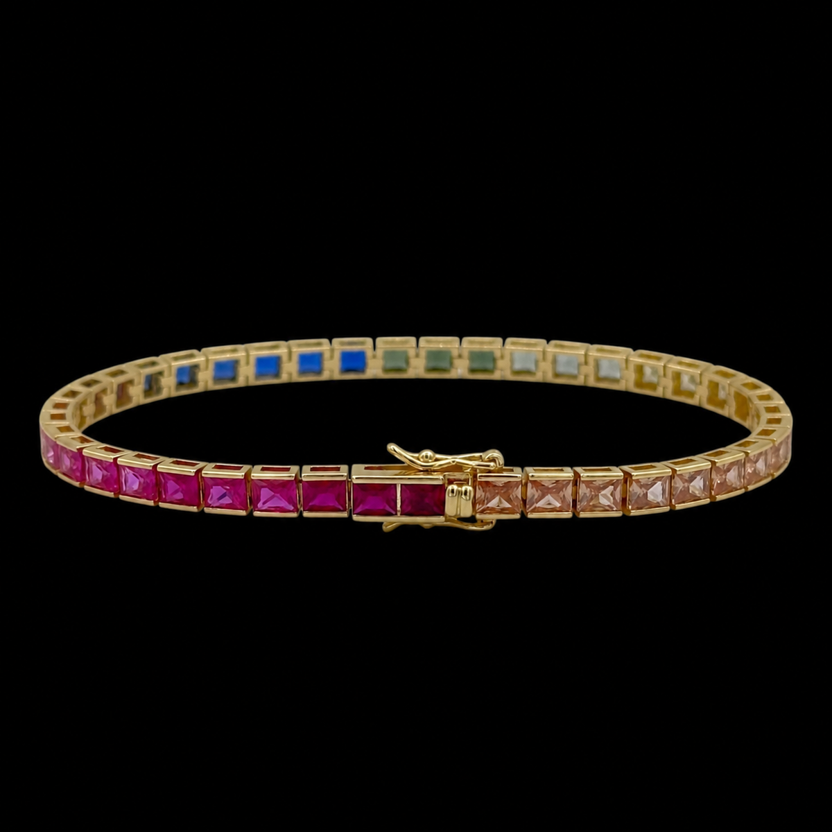 Brățară Tennis Deluxe Multicolor Placată cu Aur 18K