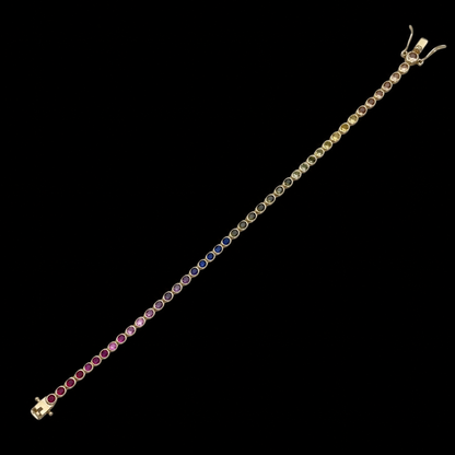 Brățară Tennis Circle Multicolor Placată cu Aur 18K
