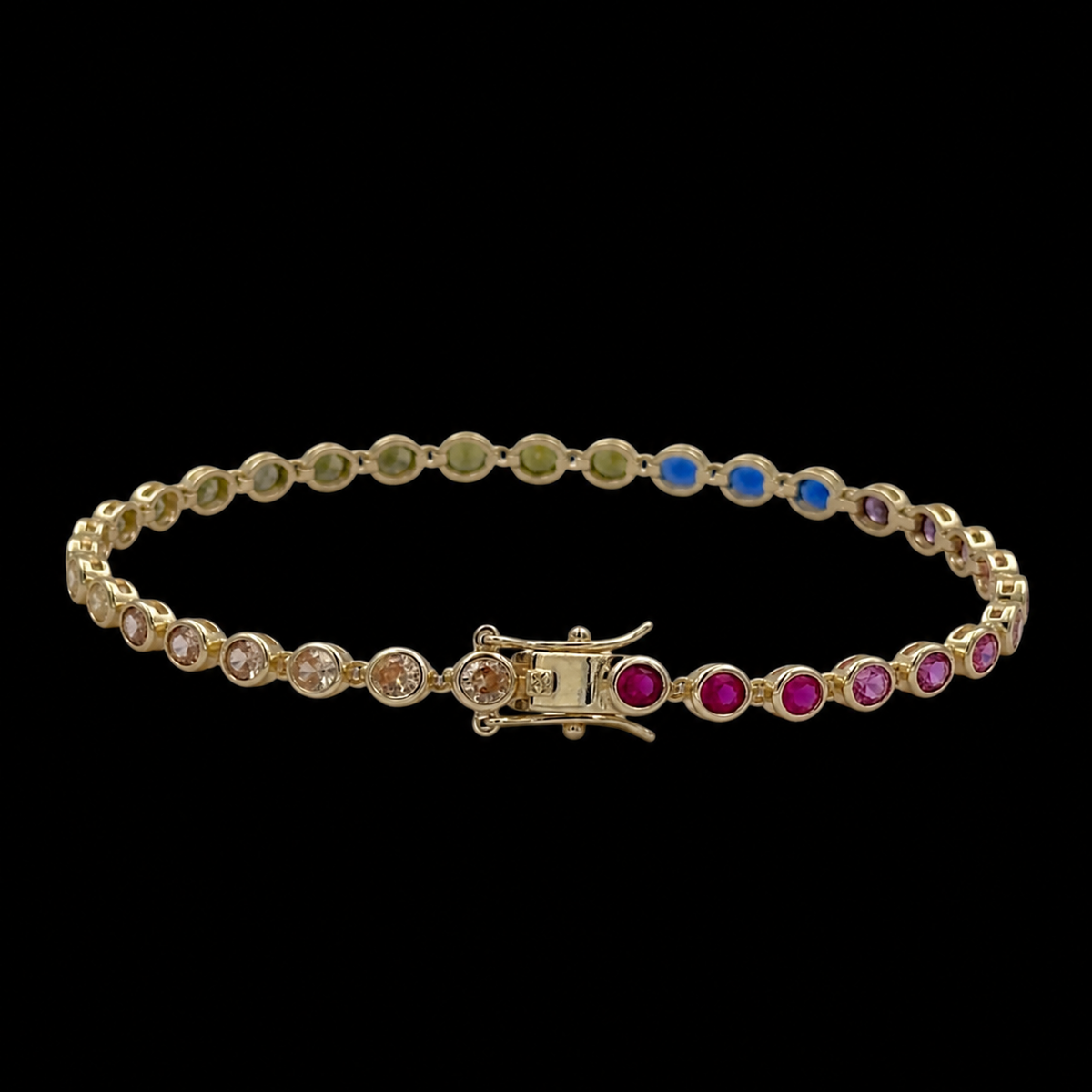 Brățară Tennis Circle Multicolor Placată cu Aur 18K