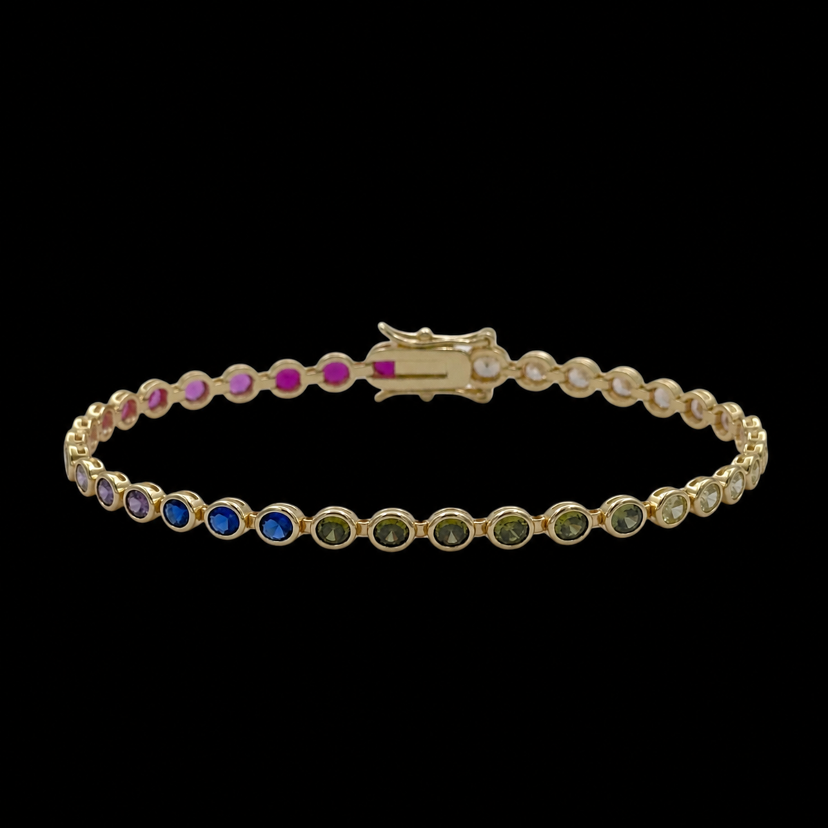 Brățară Tennis Circle Multicolor Placată cu Aur 18K